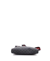 Pre-Owned Gucci Medium Web Strap Front Zip Messenger Bag Gg Coated Canvas