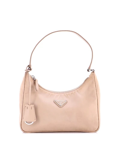 Pre-Owned Prada Mini Re-Edition 2005 Hobo Tessuto with Saffiano Leather