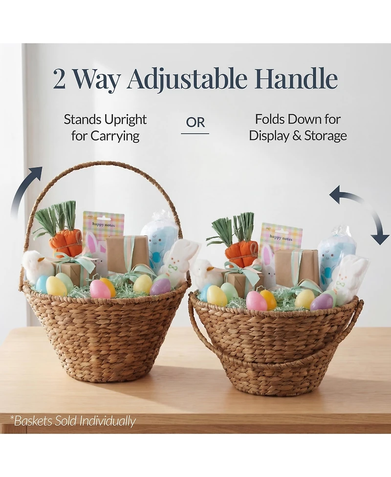 Best Choice Products Easter Basket, Woven Basket for Kids w/ Collapsible Handle