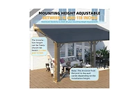 Aecojoy 16x10 Outdoor Hardtop Gazebo Adjustable Height (6.5-9.8Ft) Pergola for Patio