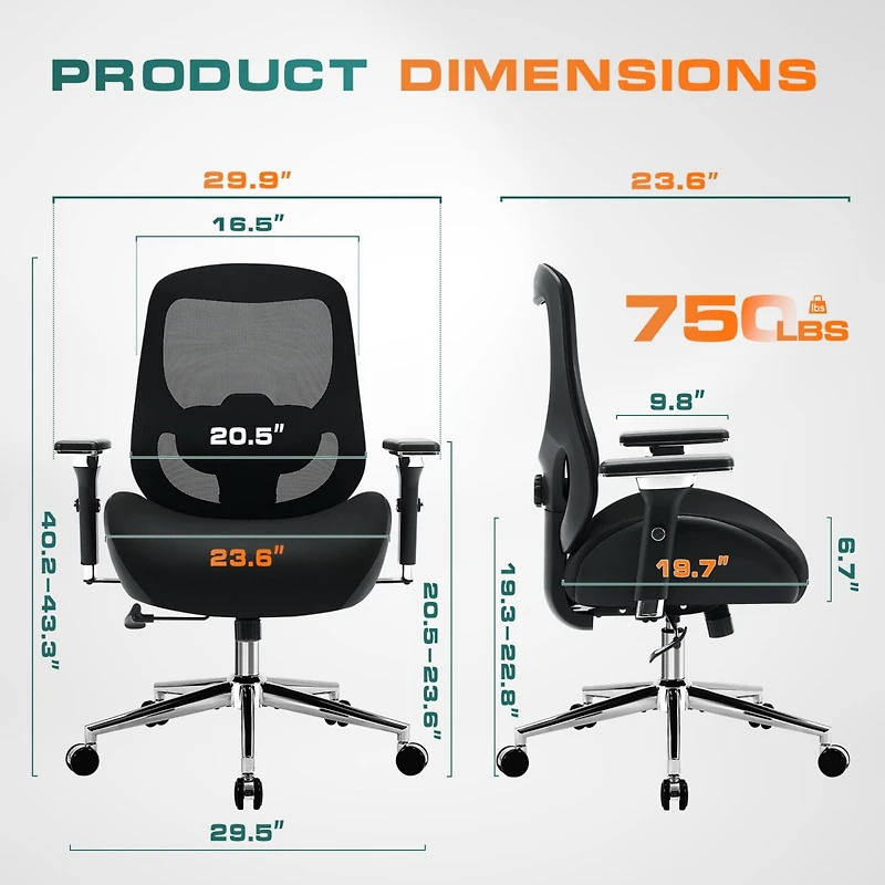 Boyel Living Executive Massage Office Chair with 4 Vibration Points and Heated Recline