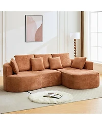 gaomon 106" Curved Modular Sectional Sofa with Throw Pillows, Luxury Chenille Boneless Cloud Couch