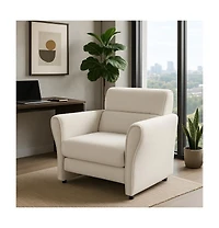 gaomon Modern Accent Chair, Upholstered Furry Sherpa Boucle Armchair, Mid-Century Lounge Sofa for Bedroom