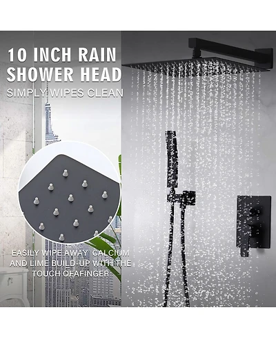 Busdays 10-Inch Ceiling Mount Rainfall Shower System, All-Metal Rain Showerhead with Handheld Sprayer