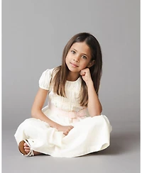 Hope & Henry Toddler Girls and Organic Puff Sleeve Tiered Party Dress