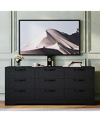 gaomon 9 Drawer Dresser Tv Stand with Mount for 32-85 TVs, Modern Entertainment Center Drawers, Media Console Table Bedroom Living