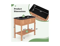 Slickblue Raised Wooden Garden Bed with Storage & 220 lb Capacity