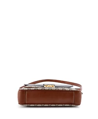 Pre-Owned Gucci Small Padlock Front Pocket Flap Shoulder Bag Gg Coated Canvas and Leather