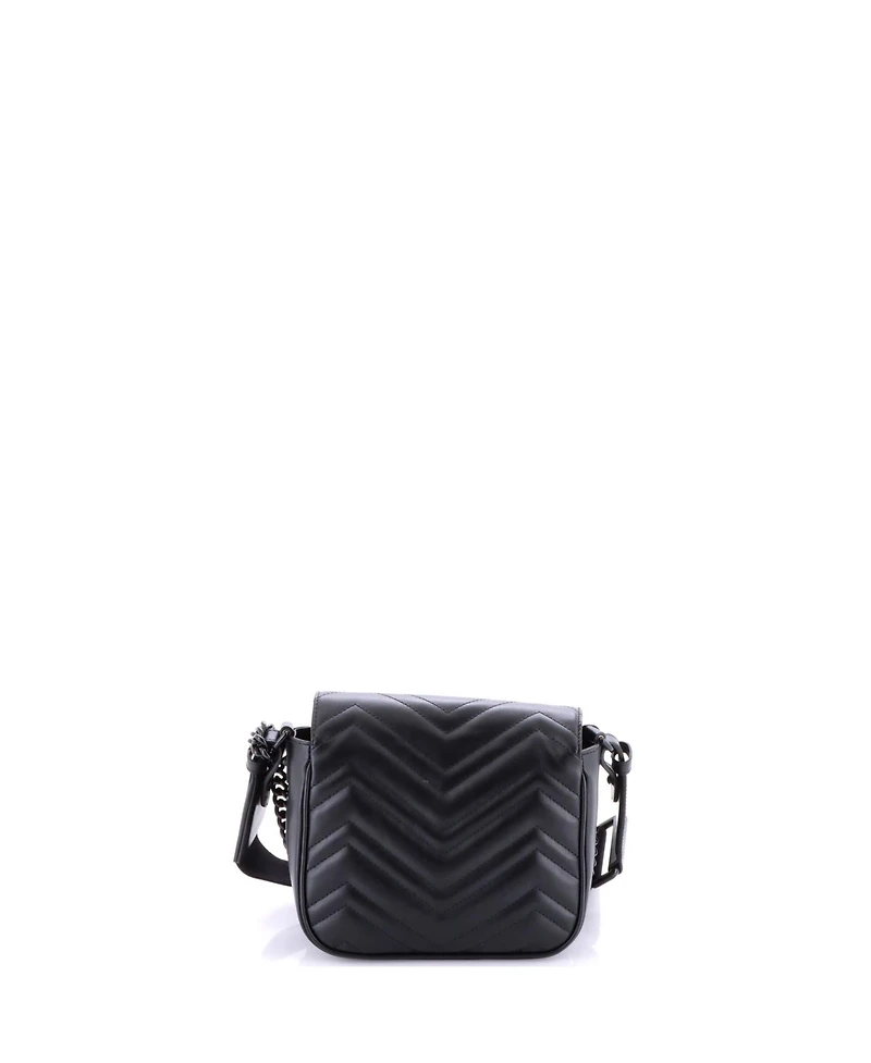 Pre-Owned Gucci Mini Gg Marmont Convertible Flap Shoulder Bag Matelasse Leather