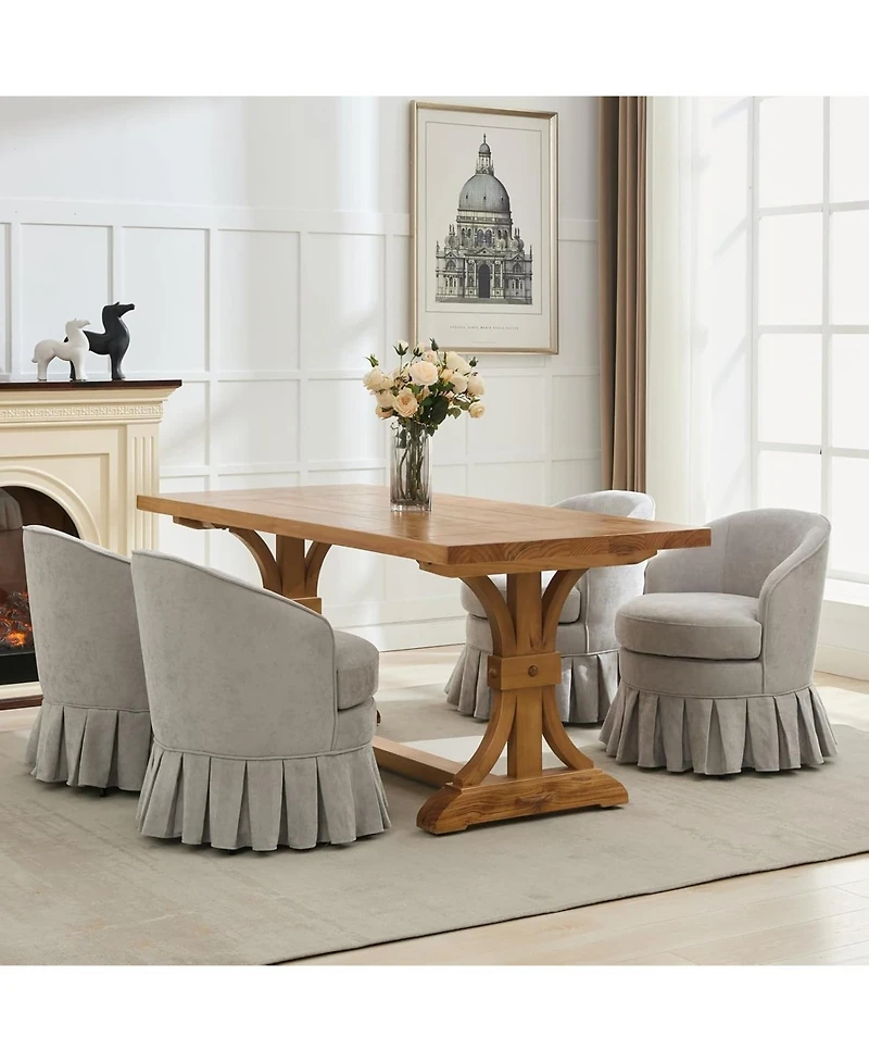 gaomon Vanity Stool,Upholstered Tall Back Arm Chair w/Side Pockets,Wood Legs Comfortable Dressing Piano Bench Chair
