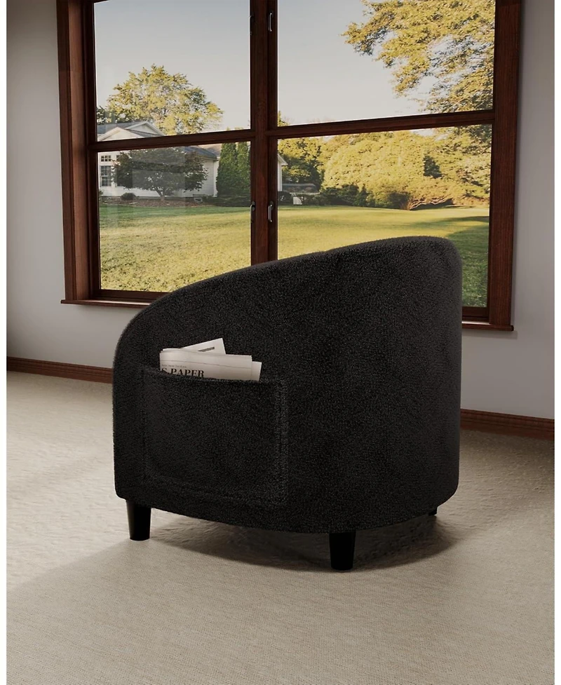 gaomon Accent Chair Living Room Chairs Barrel Boucle Chairs Comfy Armchairs for Bedroom Reading Room Reception Chairs