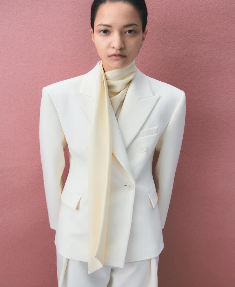 Mango Women's Fitted Double-Breasted Blazer