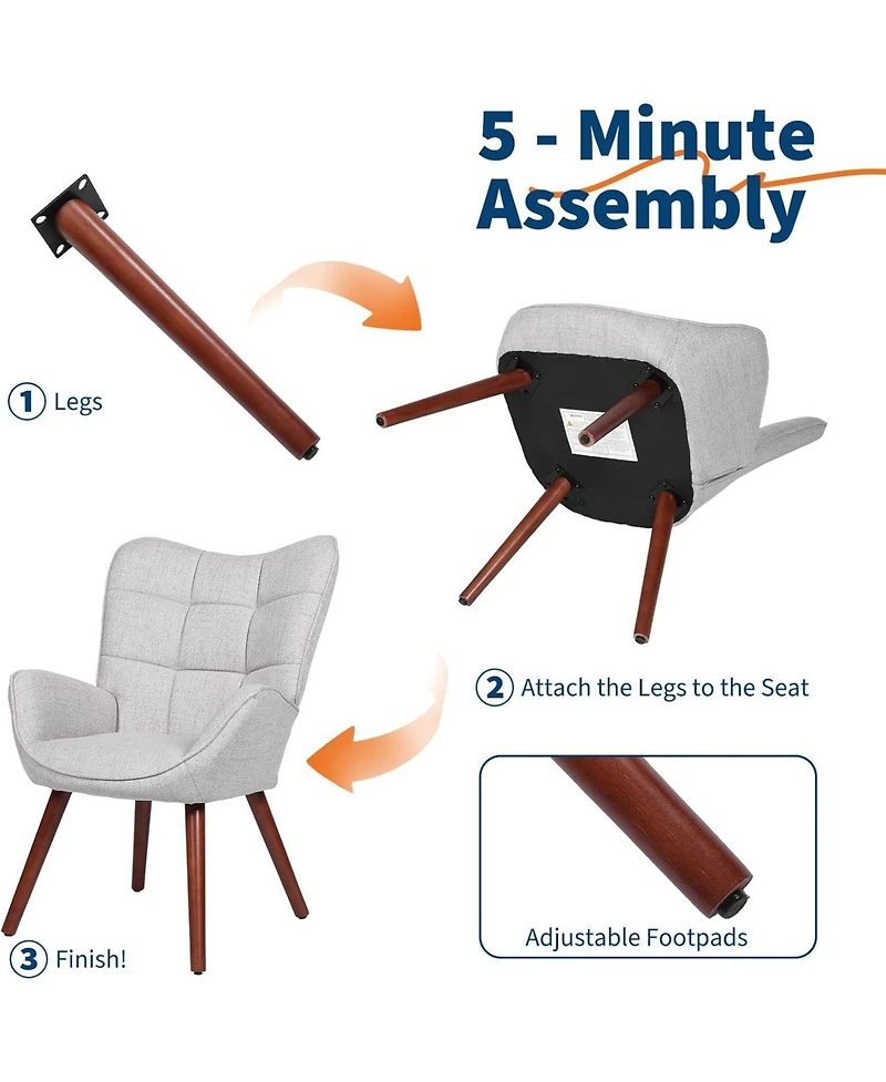 gaomon Modern Upholstered Chairs for Dining Table,Mid Century Faux Leathern Kitchen with Metal Legs,Farmhouse High Back Dinning Chair