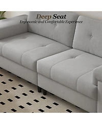 gaomon 85 Inch Modern 3 Seater Sofa for Living Room, Deep Seat Chenille Couch with Adjustable Wide Armrest & Plush Backrest