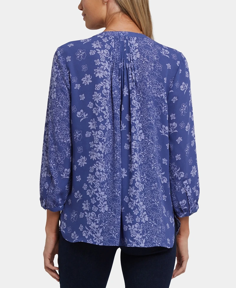 Nydj Women's Pintuck Spit Neck Top