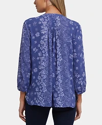 Nydj Women's Pintuck Spit Neck Top