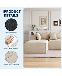 gaomon 106.7" L-Shaped Modular Sectional Sofa, 2-Piece Chenille Cloud Couch with Chaise and Deep Seat for Living Room