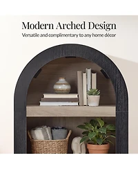 Best Choice Products 72" Tall Narrow Storage Cabinet w/ Adjustable Shelves, 4-Tier Modern Arched Bookcase 