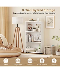 Slickblue 42 Inch 3 Tier Book Shelf with Anti Tip Kit Storage Organizer