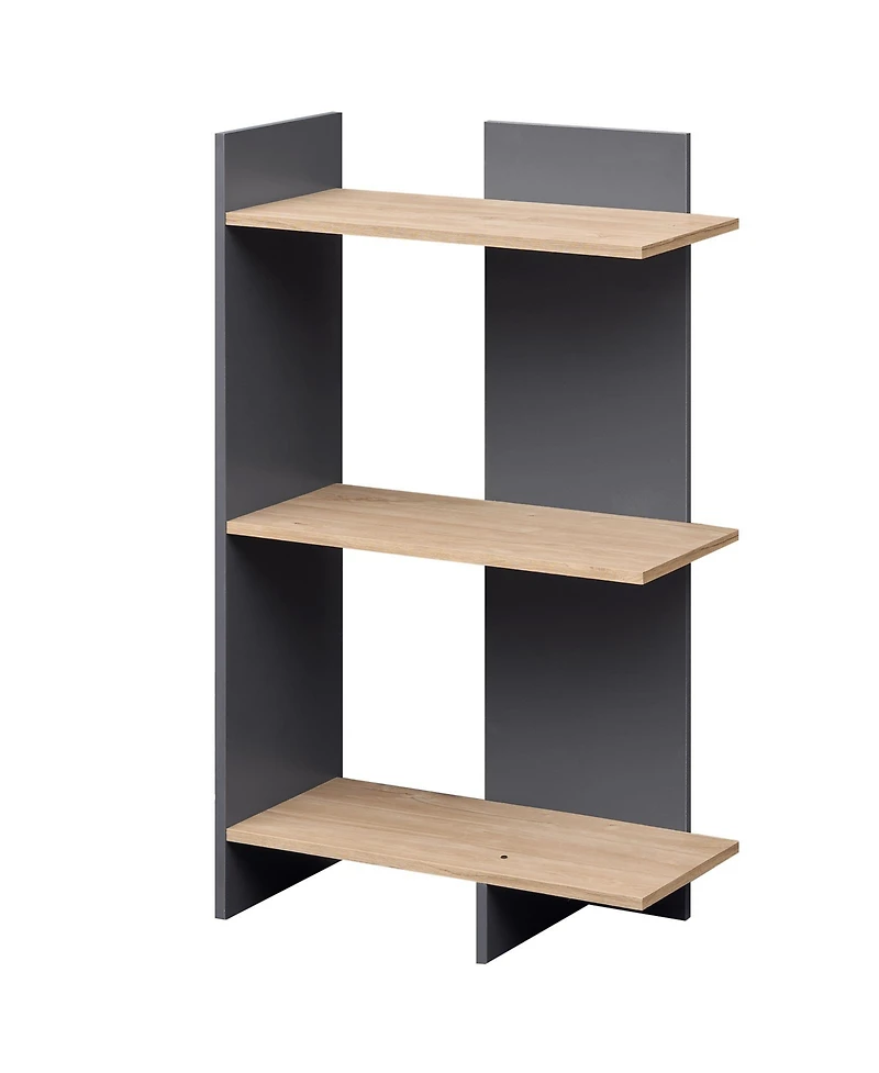 Slickblue 3 Tier Wood Bookcase with Anti Tip Safety Kit Storage Shelf