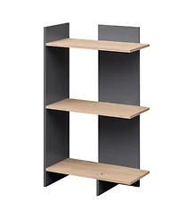 Slickblue 3 Tier Wood Bookcase with Anti Tip Safety Kit Storage Shelf