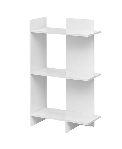 Slickblue 3 Tier Wood Bookcase with Anti Tip Safety Kit Storage Shelf