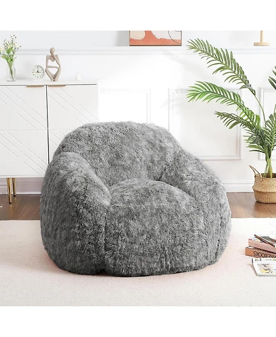 gaomon Adult Bean Bag Chair with Armrest, Faux Fur Plush