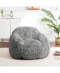 gaomon Adult Bean Bag Chair with Armrest, Faux Fur Plush