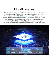 Asus V500 Tower Desktop Intel Core i7 16GB Ram Intel Uhd Graphics 512GB Ssd Storage Windows 11 Pro