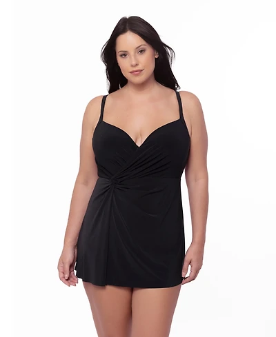 Miraclesuit Plus Twisted Underwire Swim Cover-Up Dress
