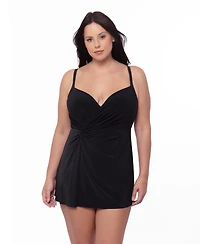 Miraclesuit Plus Twisted Underwire Swim Cover-Up Dress