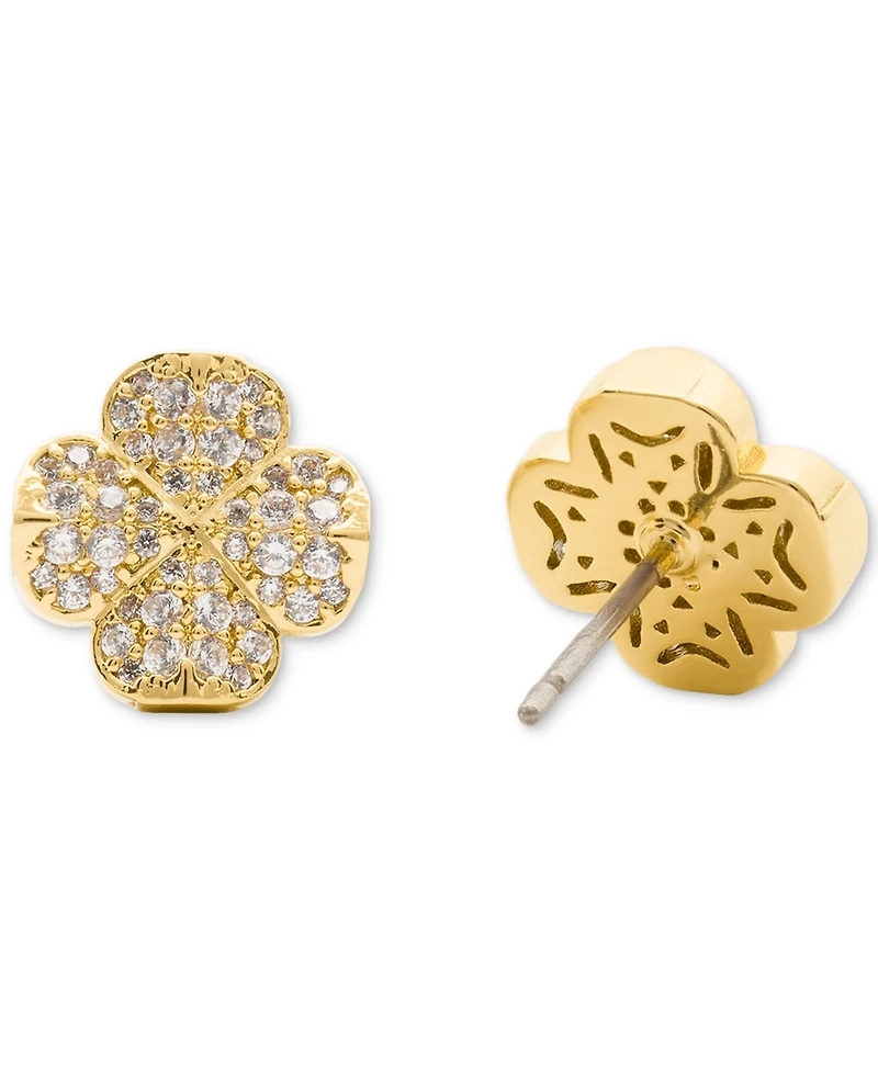 kate spade new york Gold Plated Flower Pave Stud Earrings