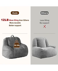 gaomon Giant Bean Bag Chair, Faux Fur Stuffed Bean Bag Couch with Filler, Bean Bag Chair for Adults, Big Lazy Sofa Floor Sofa