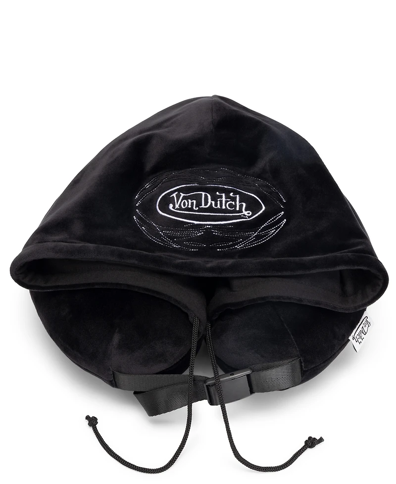Von Dutch Pinstripe Hooded Memory Foam 11" Travel Neck Pillow