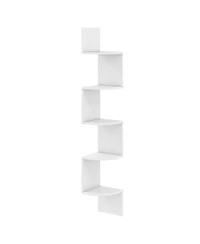 Slickblue 5 Tier Corner Wall Shelf Floating Organizer for Books & Decor