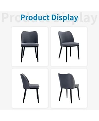 gaomon Velvet Dining Chairs Set of 6, Upholstered Side Chairs with Padded Seat & Wood Legs