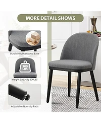 gaomon Upholstered Dining Chairs Set of 6, Fabric Chairs with Thick Cushion and Curved Back