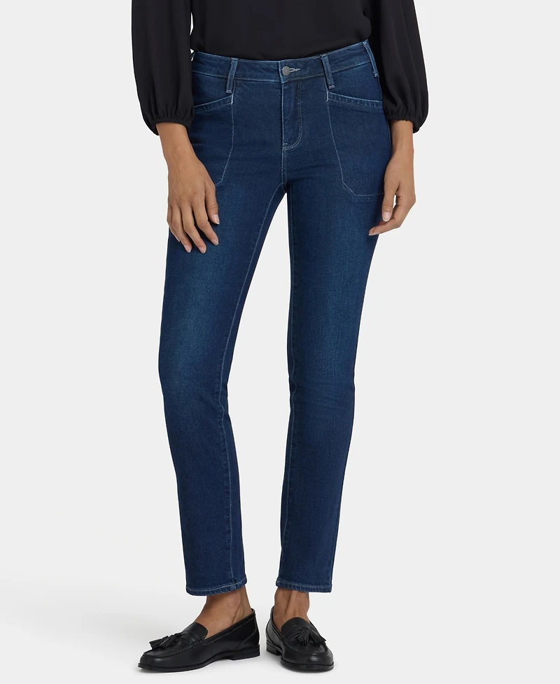 Nydj Petite Sheri Slim with Welt Utility Pockets Jeans