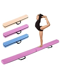 Hongge 7 Ft Folding Balance Beam with Removable Suede Cover and Non-slip Bottom