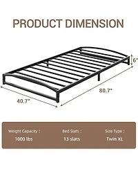 gaomon Low Bed Frame Heavy Duty Metal Platform, Mattress Foundation, Noise-Free, No Box Spring Needed, Easy Assembly, Non-Slip