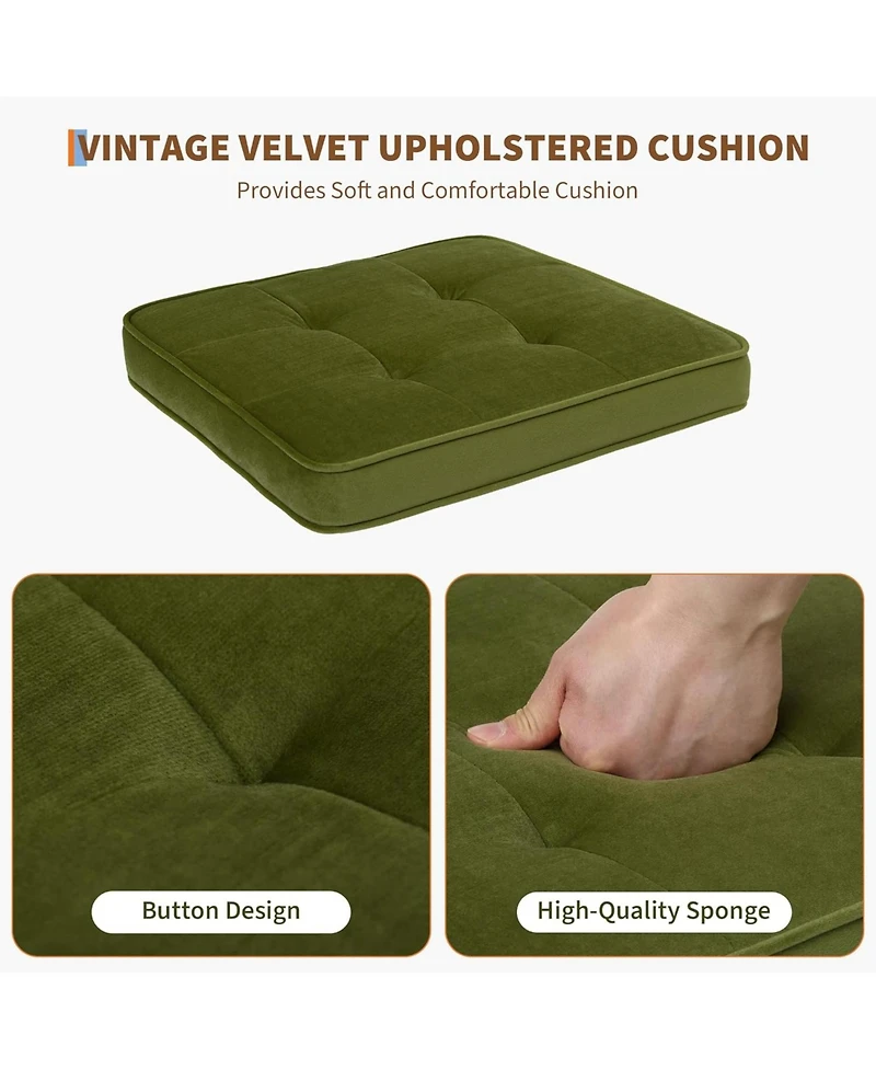 gaomon Natural Rattan Dining Chairs Set of 4, Upholstered Boho Chairs with Wood Frame