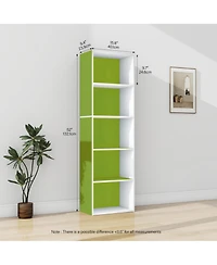 Homlux 5 Cube Decorative Open Bookshelf Kids Toy Storage Organizer Horizontal Vertical