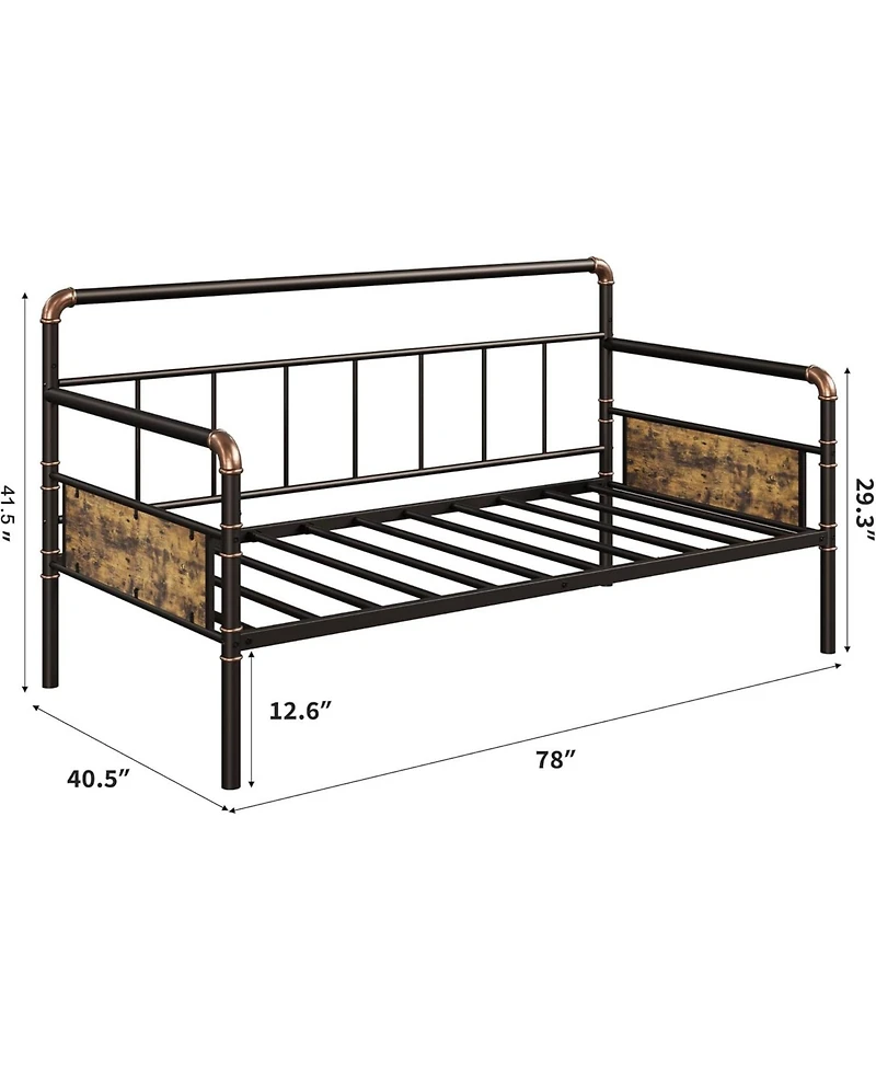 gaomon Metal Daybed Frame, Heavy Duty Metal Twin Bed Frame, Daybed for Living Room Bedroom Guest Room