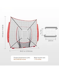 Mecale 7 x 7 Ft Baseball Softball Practice Net with Strike Zone