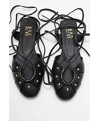 Forever & Always Shoes Women's Daria Leather Ankle Lace-Up Sandal