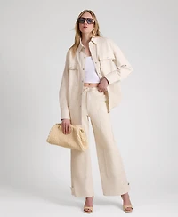 Avec Les Filles Women's Collared Oversized Shirt