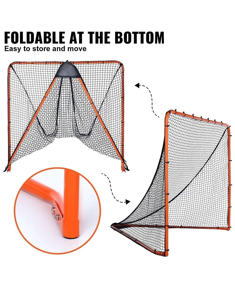 Mecale 6 x 6 Ft Folding Lacrosse Goal with Steel Frame