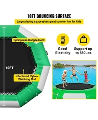 10 Ft Inflatable Water Trampoline with Ladder for Lake and Pool