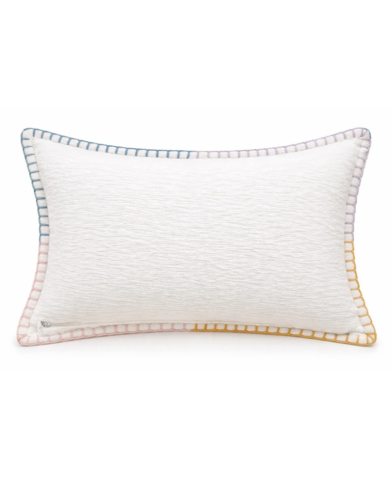 Vibhsa Backyard Garden Floral Embroidered Lumbar Decorative Pillow, 14" x 20"