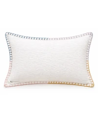 Vibhsa Backyard Garden Floral Embroidered Lumbar Decorative Pillow, 14" x 20"